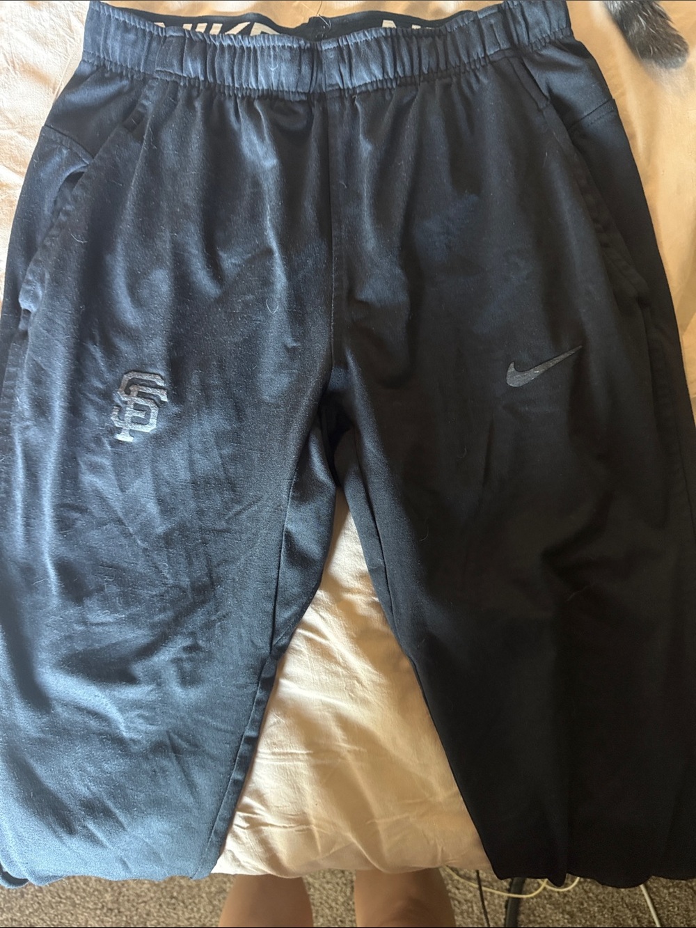 Nike Black Kids Athletic Joggers with Team Logo